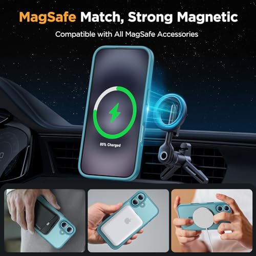 Image of Miracase Magnetic Series for iPhone 16 Case [Compatible with MagSafe] Military-Grade Protection, Anti-Fingerprint, Slim Phone Case for iPhone 16 6.1 inch - Teal
