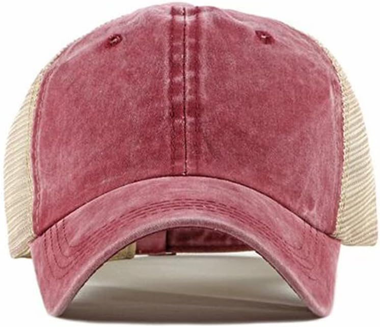 Croogo Men's Adjustable Mesh Back Cap Curved Bill Snapback Mesh Baseball Cap Retro Washed Trucker Cap Breathable Sun Hat - Image 3