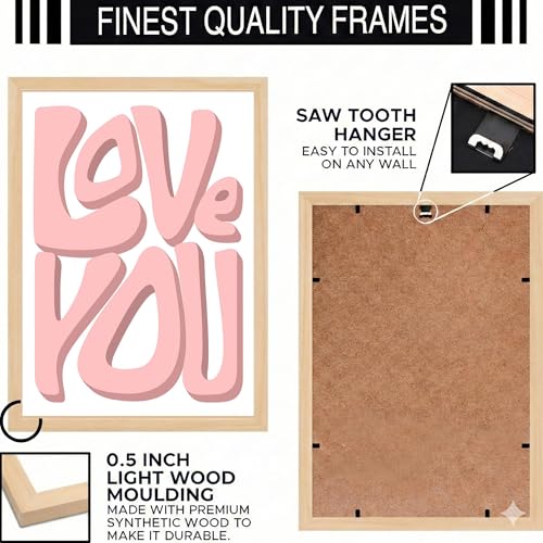Image of BLINKART Typography Aesthetic Modern Art Walls With Frame | Natural Wood Texture | Living Room Bedroom Office Wall Decoration | Poster Home Decor Frames Wall Bedroom | 12x8 Inches (D567)