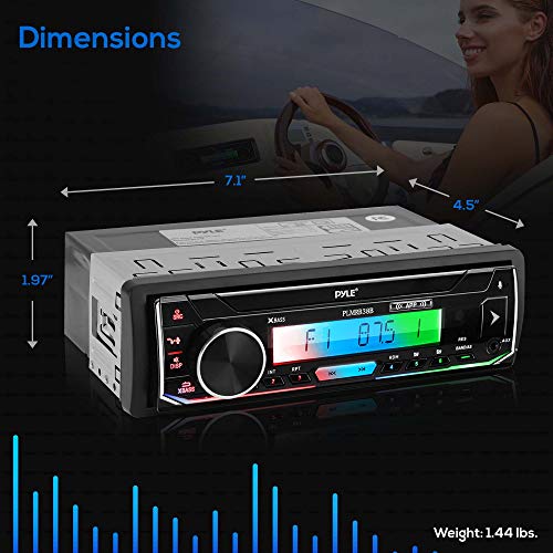 Pyle Bluetooth Marine Receiver Stereo -300W Single Din Boat Marine Head Unit Amplifier System W/ Digital Lcd, Mic, Hands-Free Calling, Aux, Mp3, Usb/Sd, Am/Fm Radio, Remote Control- Plmrb38B.5 (Black) #TOP5