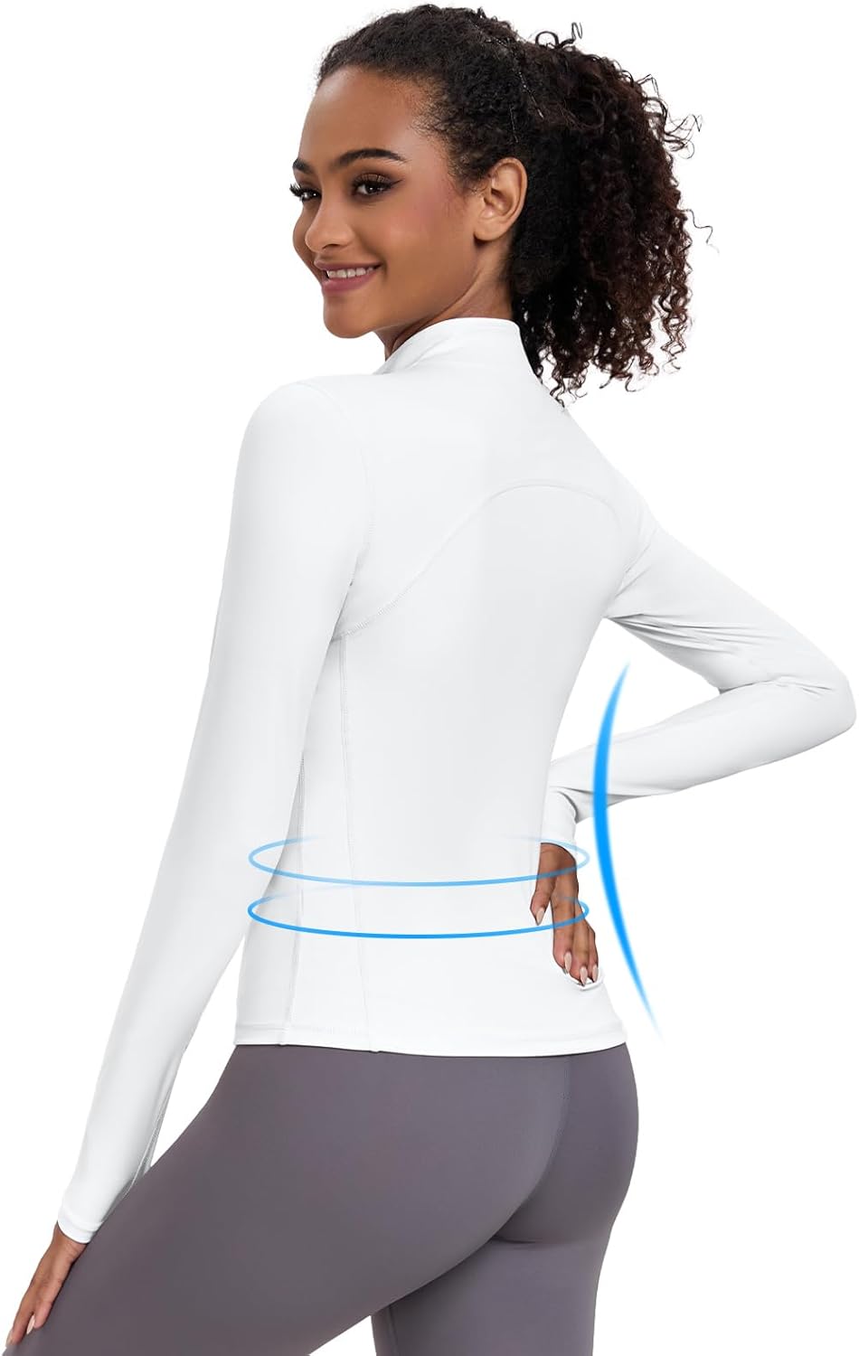 VUTRU Womens Workout Yoga Jackets Zip Up Athletic Sport Track Shirts Ligheweight Gym Tops - Image 2