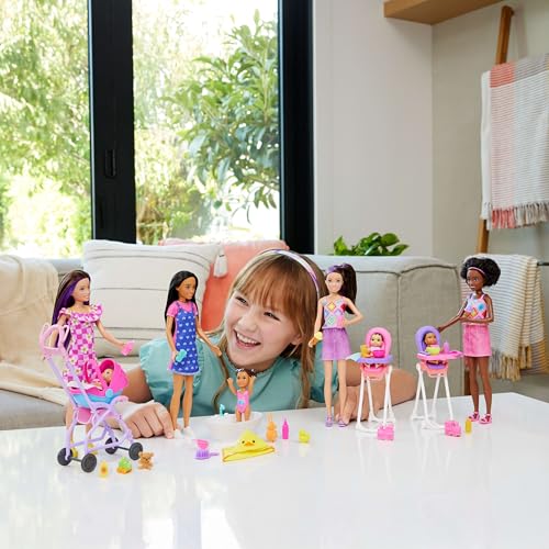 Muñeca rubia Barbie Skipper Babysitters con accesorios ideales para regalar 2