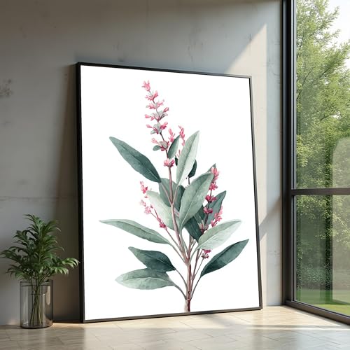 Art mural botanique haut de gamme avec peinture de fleurs roses sur toile