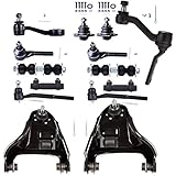 SCITOO 14pcs Suspension Kit 2 Upper Control Arm with Ball Joints 2 Lower Ball Joints 2 Sway Bar End Links 4 Tie Rod Ends 2 Tie Rod Adjusting Sleeves 1 Idler Arm 1 Pitman Arm For Chevrolet For GMC