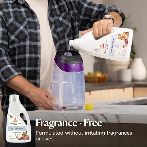 Image of BISSELL Free & Clear OXY Carpet Deep Clean Solution, for use in leading upright carpet cleaners, 60oz, Same powerful clean, gentle for families, Hypoallergenic formulation without dyes or fragrance