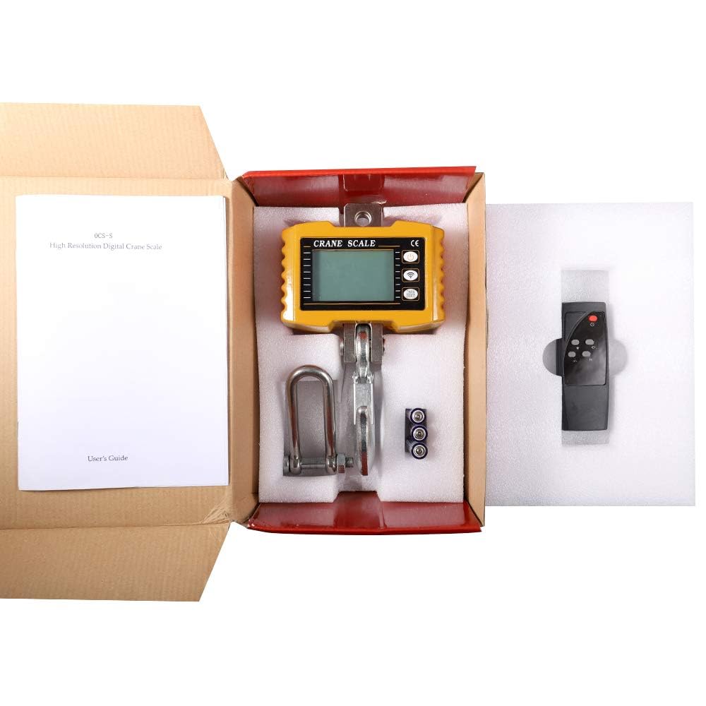 Hängewaage Digitalgewicht 2200lbs/1000kg Industriell Kranwaage Hochleistungs-Hängewaage für Bauernhöfe Tragbare elektronische Hängewaage 1T