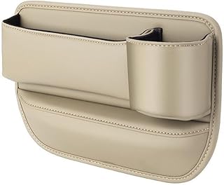 PETSTIBLE Bolsa de almacenamiento para asiento principal y pasajero, elegante piel sintética, color marrón ( pasajero)