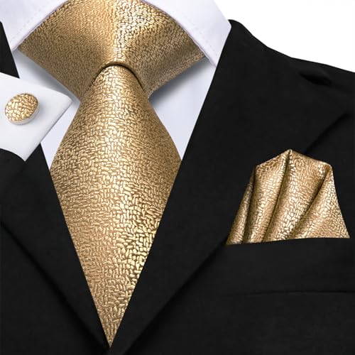 Image of Dubulle Mens Tie and Lapel Pin Paisley Striped Floral Necktie for Men Pocket Square Cufflinks 4PCS Set Wedding Party