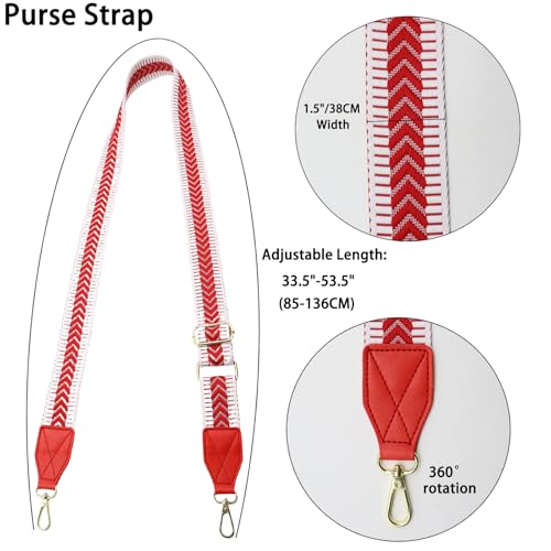 Image of LEMEDE Purse Strap Replacement Crossbody 1.5 inch Wide Shoulder Strap Adjustable Straps Handbag Strap Replacement Belts