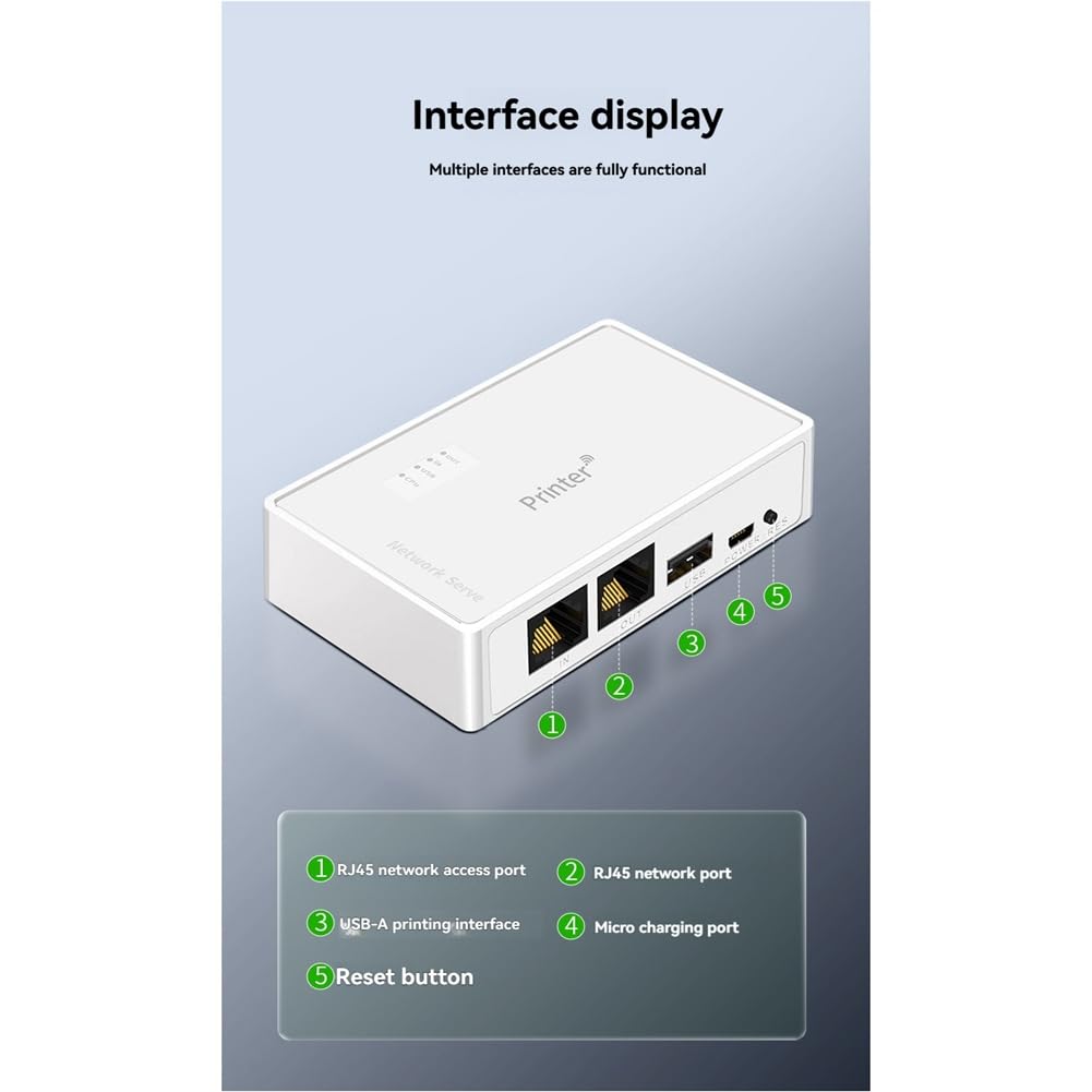 Serveur d'imprimante réseau USB sans fil RJ45 Partage d'impression