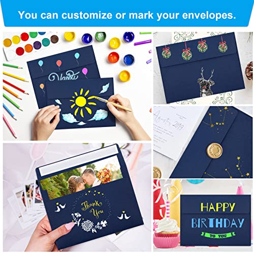 Image of 50 Packs 5x7 Envelopes A7 for Invitations, Printable Invitation Envelopes Self Seal for Weddings, Invitations, Photos, Greeting Cards, Mailing (Navy Blue)
