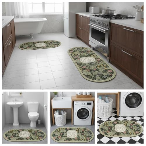 Image of proxin Non-Slip Rubber Kitchen Mat - 2-Piece Waterproof Thick Cushion for Enhanced Grip, High Absorption, Suitable for Automotive or Gym Equipment, Large and Small Sizes for Versatile Use (Colour 5)