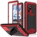 Simicoo Samsung S22 Case with Screen Camera Protector, Samsung S22 Rugged Military Metal Heavy Duty Waterproof Case with Stand Screen Protector Slide Camera Cover for Man Outdoor (S22, Red)