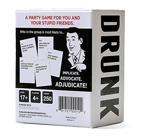 Image of Awestuffs Drunk Stoned OR Stupid Party Card Game, Adult Humor, Paper, Modern Style, for Unisex Adults