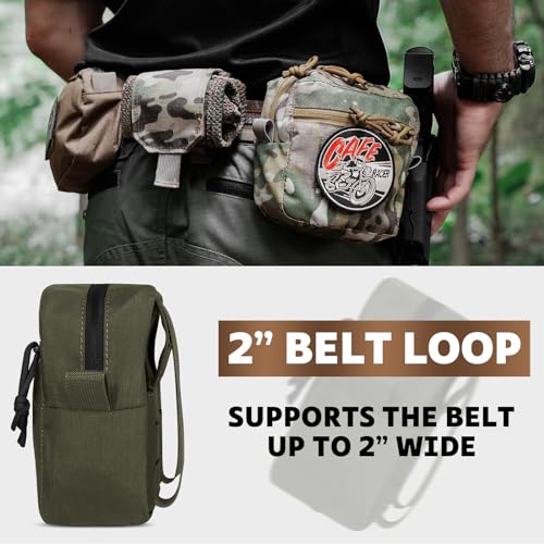 Tactical Molle Admin Pouch,Small GP General Purpose Pouches with Loop Panel for Vest,Gun Belts,Backpack etc. (OD Green) - Thumbnail 5