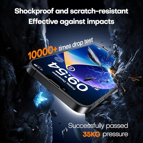 Image of TAURI 3 Pack for iPhone 14 Screen Protector 6.1 inch with Auto-Installation Tool, Tempered Glass, Scratch-Resistant, [Military Grade Protection] Film