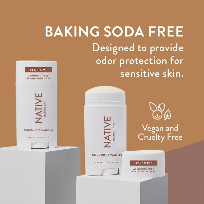 Miniatura 4 de Native Desodorante sensible  Desodorante natural para mujeres y hombres sin aluminio sin bicarbonato de sodio sin ftalatos sin talco aceite de coco