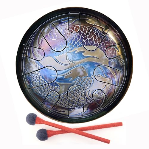 Tambor de lengua de acero 12 pulgadas PISCES YIN YANG miniatura 1