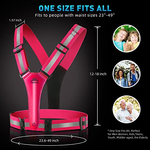 LED Reflective Vest Safety Gear, Light Up Vest for Night Walking Cycling, High Visibility