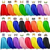 Sosation 24 Sets Hero Masks and Capes for Kids Party Favors DIY Blank 12 Styles Hero Masks Capes for Boy and Girls Children Birthday Dress up Group Activity Costume Toys Gifts