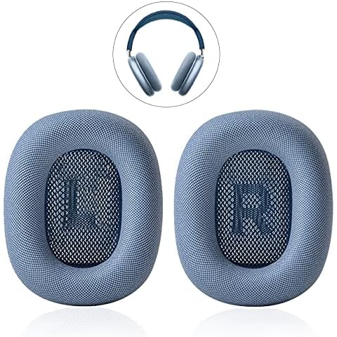 Professional Ear Pads for Airpods Max, XINRUISEN Magnet Headphones Ear Cushions Replacement for Airpod Max - Durable Mesh Textile/Memory Foam Ear Pads Comfortable and Easy Installation-Blue Cover