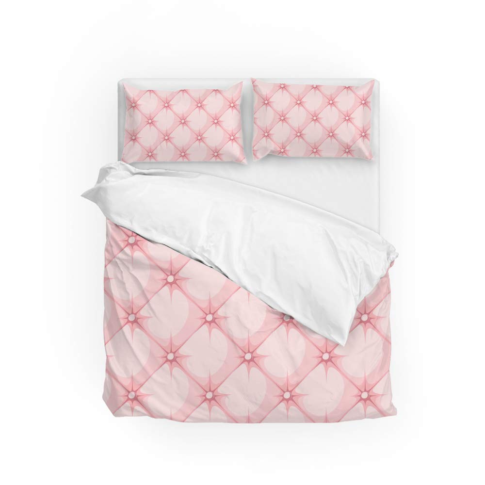 Housse de couette rose Super King Size avec taies d'oreiller douces CHEHONG