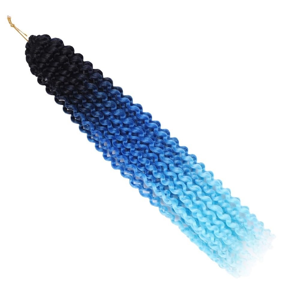 22 pasma syntetyczne przedłużki do włosów 18" boho Dirty Braid peruka dla kobiet i mężczyzn (6 szt.) przedłużenie włosów Clip In (1BTBLUE2TBLUE3#)