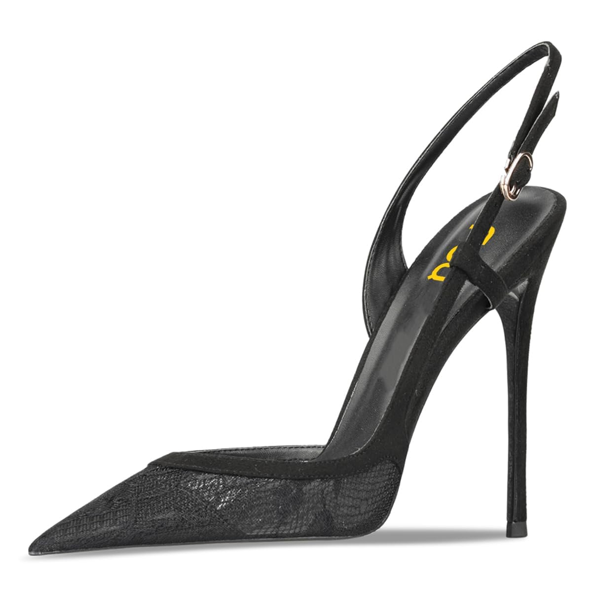 FSJ Women's Pointed Toe D'Orsay High Heel Slingback Pumps