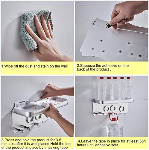 Leekayer Supersonic Hair Dryer Wall Mount Holder, Dyson Hair Dryer Bracket,for Dyson Hair Dryer Accessories Holder,Punch-Free Hair Dryer Holder Bathroom Storage Rack Care Tools (Sliver) …