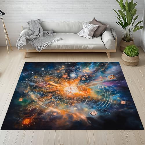 Tapis de sol univers planète antidérapant lavable résistant - 4