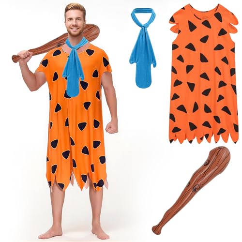 Ecocomfy Halloween Costume for Adults - Caveman Cartoon Character Party Outfits