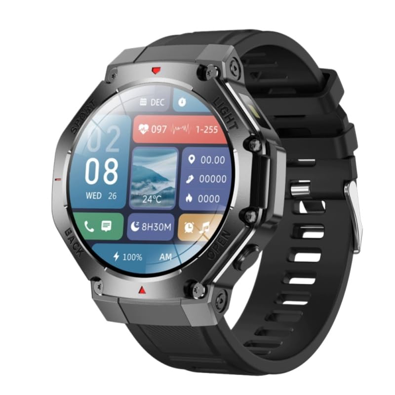 Sekoda GPS Sports Smartwatch Herren Fitnessuhr - 1.53 Touchscreen, Luftdruck, Telefonfunktion, Schlaf & Herzfrequenz Monitor, Schrittzähler