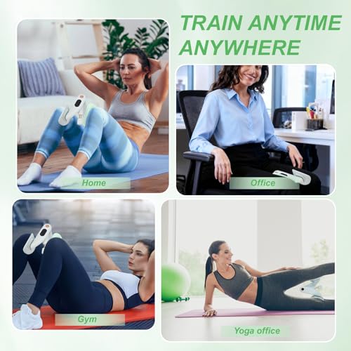 Oberschenkeltrainer, Beckenbodentrainer für Frau - Anti-Rutsch & 360° Rotation Beckenboden Trainingsgerät mit Widerstandsbänder, Beckenboden Trainer für Hüfttraining, Beintrainer, Armtraining