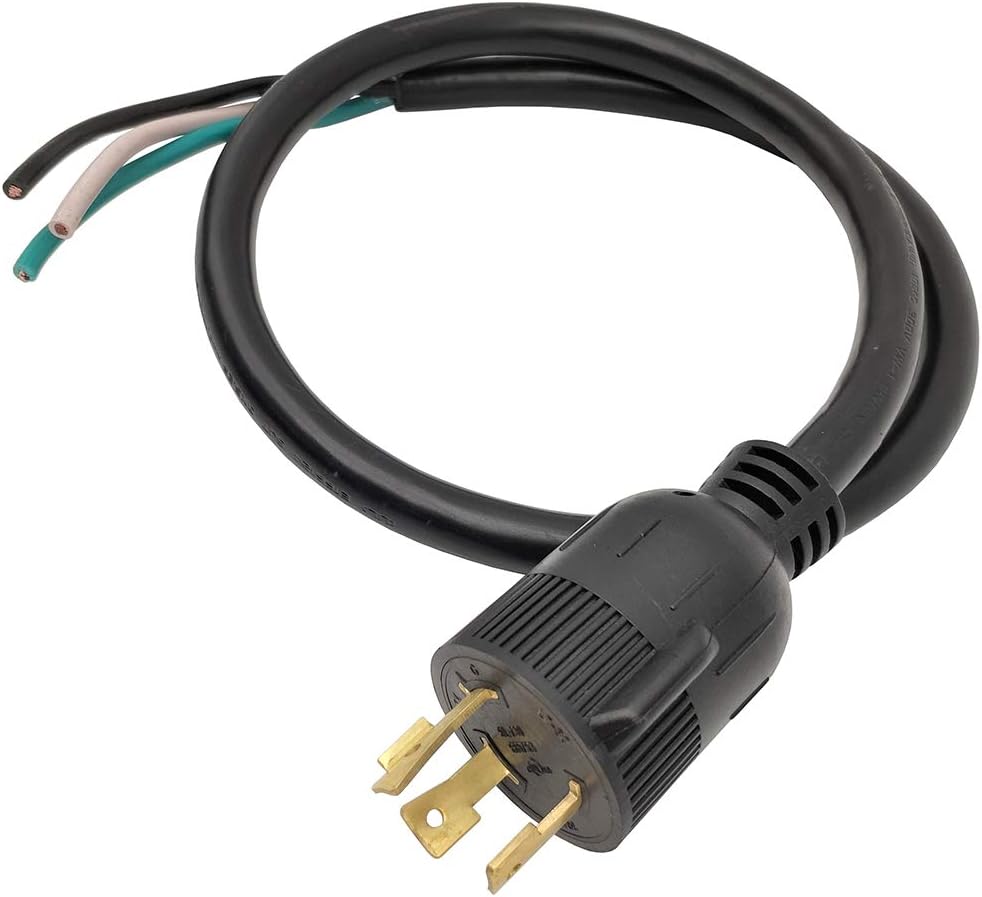 Parkworld 68093 NEMA L7-30 Plug Twist Lock Male AC Power Cord for 30A 277V 8310W (L7-30P, 3.45FT)