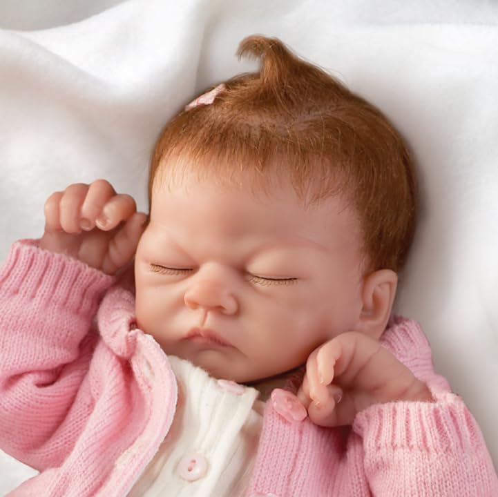 Muñeca coleccionable bebé realista de 25.4 cm miniatura 2