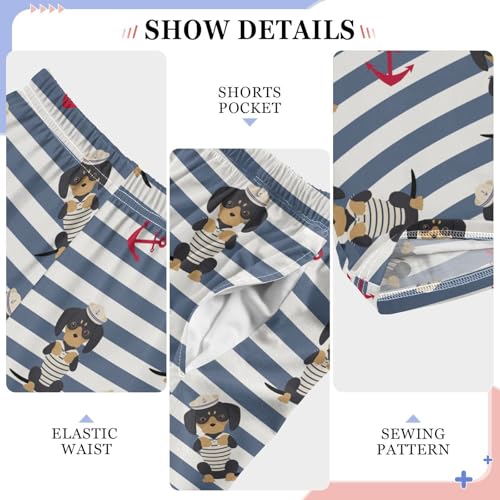 Boys' Pants Dachshund Puppy Dog Sailorman Long Bottoms Jogger Pants Elastic Waist Trousers with Pockets S-XL4