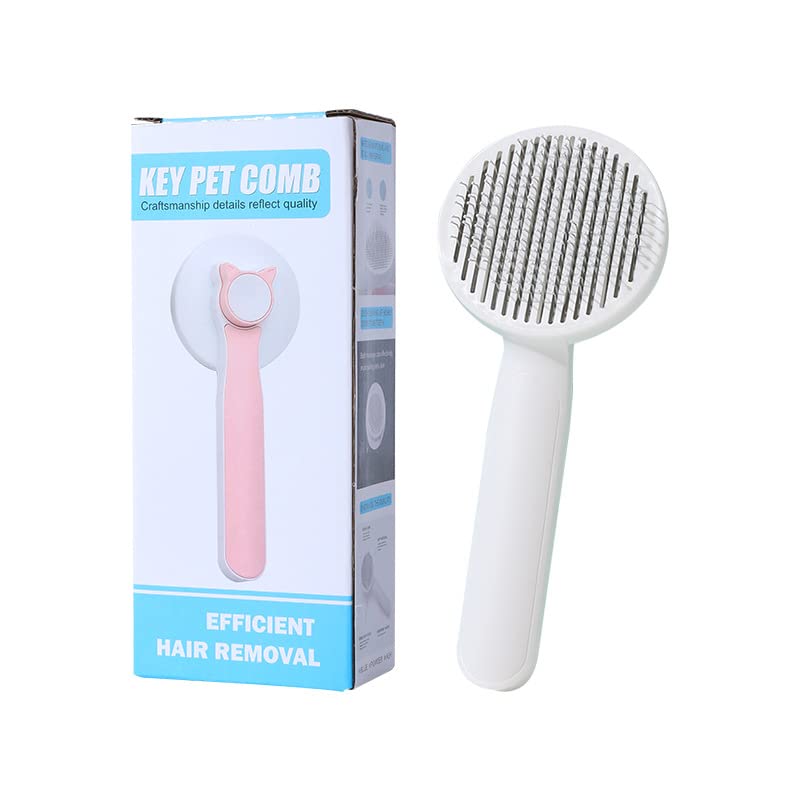 Miniatura 7 de Cepillo para mascotas para amigos peludos, cepillo autolimpiante para gatos con liberación de pelo para desprendimiento y aseo, cepillos de limpieza