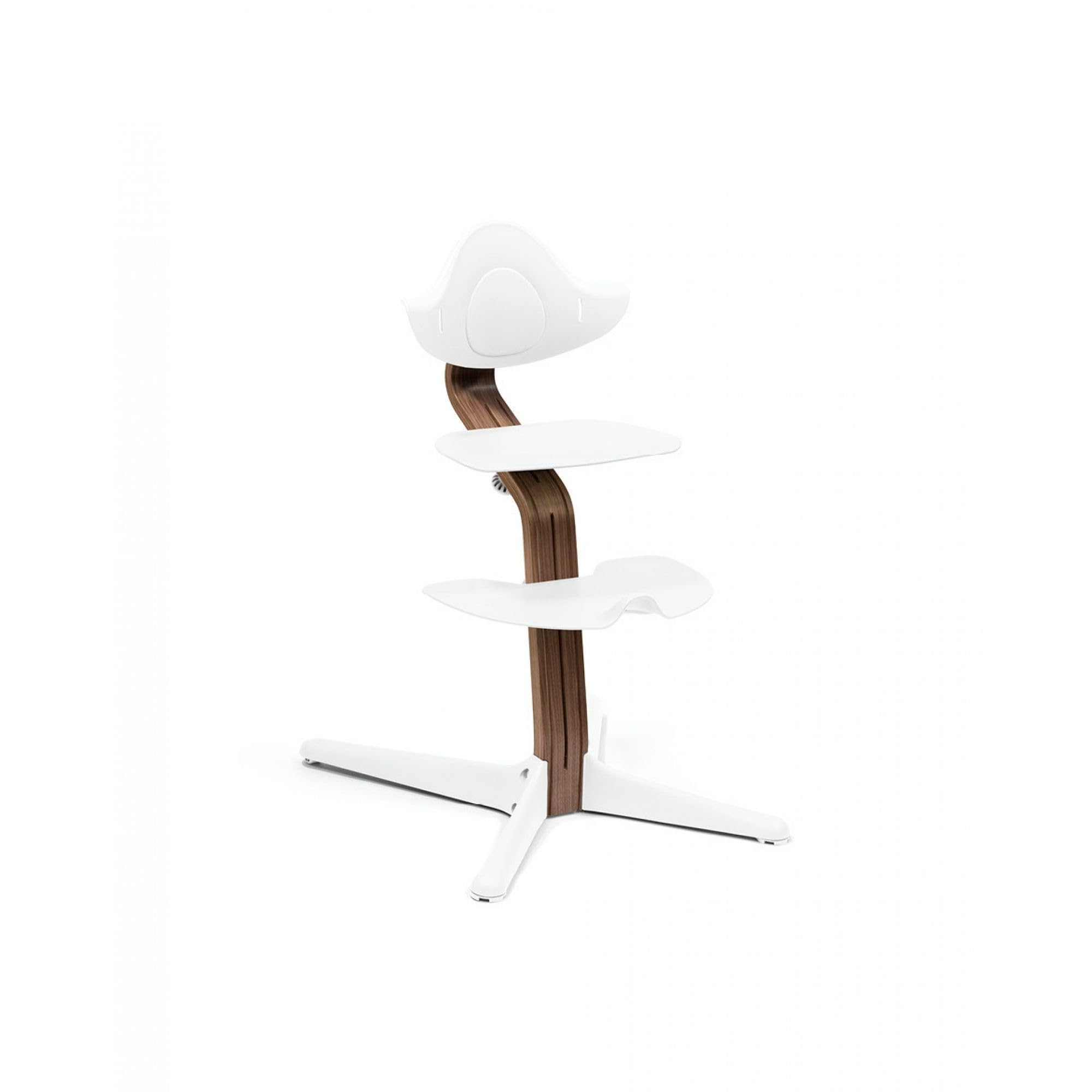 Silla Stokke Nomi Nogal, Blanco - La silla que inspira a sentarse de forma activa - Sin herramientas, ajuste fácil - Incluye un reposapiés estable y ruedas antivuelco - Soporta hasta 150 kg