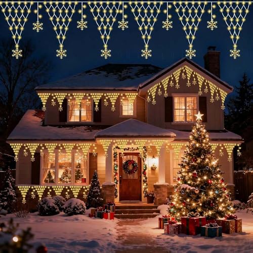 HEYIDAMAI Weihnachten Netz Lichter, 4M Lichterkette Netz Außen, 196...