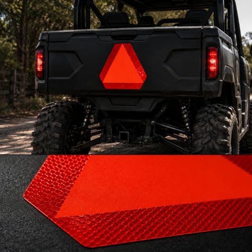Image of IGNIXIA (Pack of 10) Slow Moving Vehicle Sign, PVC Vinyl Decal Slow Moving Vehicle Triangle Sticker, 14 inchx 16 inch Inches Orange base with Reflective border, UTV, safety Triangle signs (10)