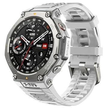 Relógio T-Rex 3 Aço inoxidável, Robusto 48mm, AMOLED, Gps e Maps gratuitos, Longa Bateria, 328 Pés Resistente à Água, 170 Modos de Esportes e Fitness, Original com Nfe e garantia - Cinza