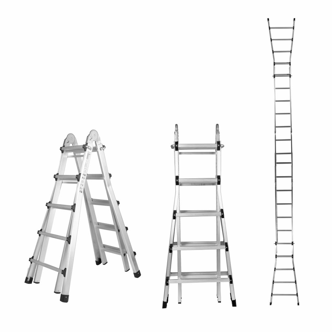 Aardwolf Quickfit 17 ft Heavy Duty Aluminium Extension 20 Step Ladder |Step Ladder| Combination A Type 10+10 Step 2.5M+2.5M | DIY Professional | Industrial| 150 Kg Capacity | Extendable Height 5.2M (B0D2XGG68L) Amazon Price History, Amazon Price Tracker
