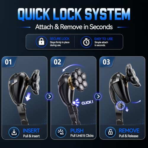 Image of ZOMU Electric Back Shaver for Men - Drop-Proof Snap-Lock Design, 6 in 1 Long Handle Back Groomer with 7D Floating Head, Multi-Function Full Body Trimmer, LED Display, IPX6 Waterproof（Black）