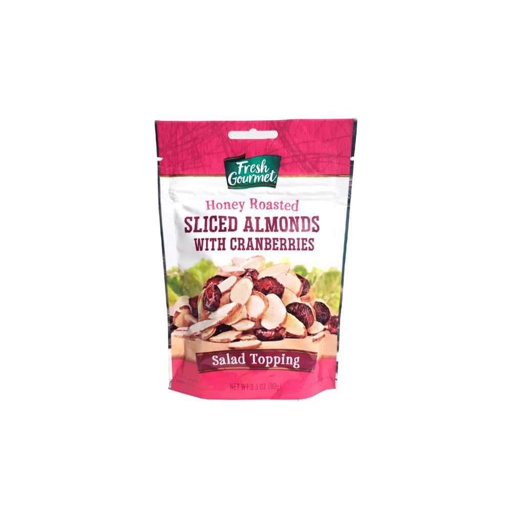 Fresh Gourmet Honey Roasted Sliced Almonds & Cranberries (3.5 Ounce (Pack of 1))