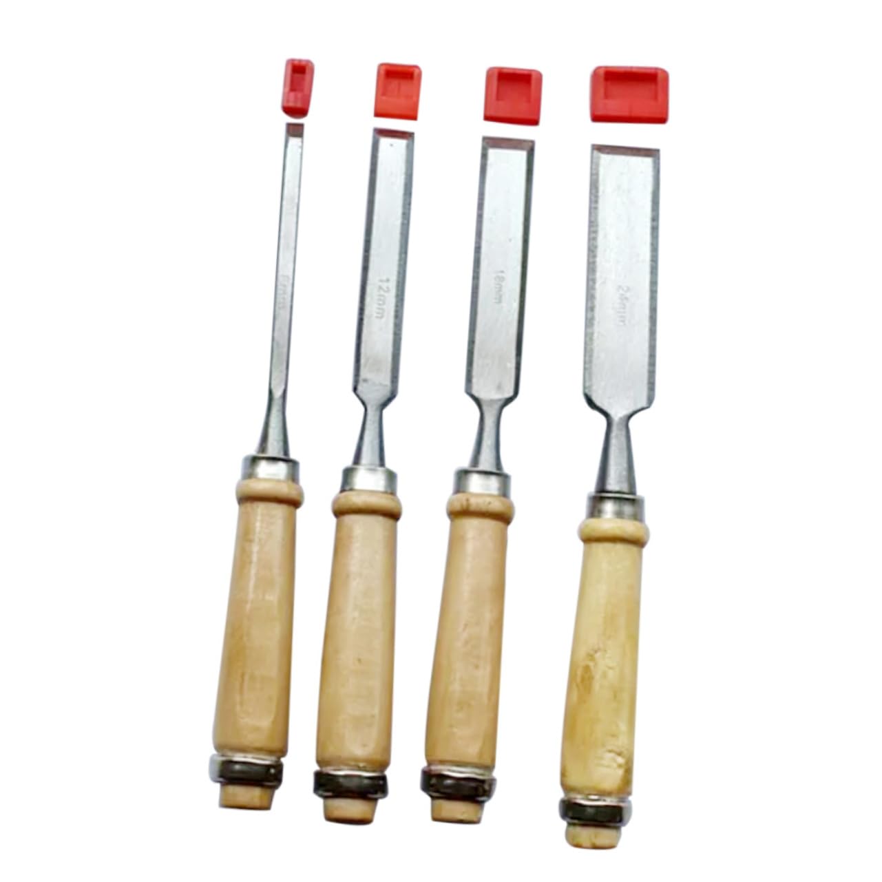 HOMOCONO 4pcs Wood Carving Chisel Set 6-24mm Woodworking Diy Carving Tools Set Comfortable Wood Handles for Carpenters Artists