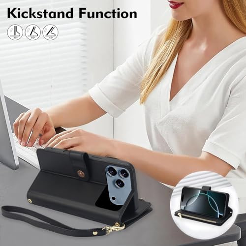 Accessoires iPhone 17 Pro Max coque fermeture éclair et porte-cartes