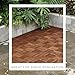 THYOI 10 Pcs Deck Tiles, Patio Flooring - Outdoor Waterproof Acacia Wood Tiles for All Weather Use - Balcony, Backyard, Indoor & Outdoor (Dark Brown Crossed Pattern, 10 Square Ft)