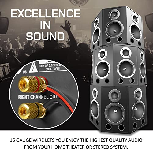 FEDUS 16 Gauge/AWG Speaker Wire Oxygen-Free Copper 2 Conductors Audio Speaker Cable for Car Speakers Stereos, Subwoofer, Home Theater Speakers, HiFi Surround Sound (25 METER, RED+BLACK) 3 51m9M3KjT L