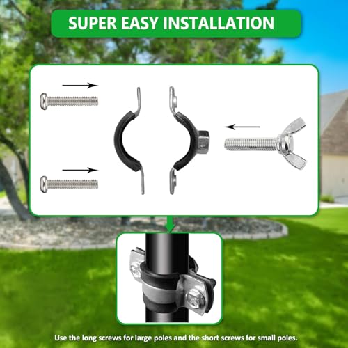 Metal Squirrel Baffle Bracket for Bird Feeder Pole, Heavy Duty Squirrel Baffle Buckle Stopper Support Holder for Bird Feeder Poles and Shepherds Hooks, 3 Pack - Thumbnail 4
