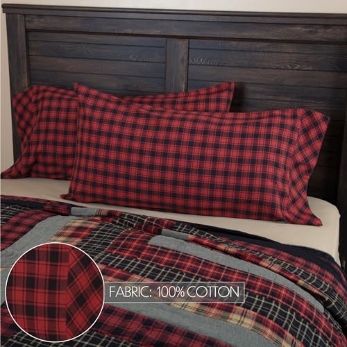 VHC-Brands-Cumberland-Bedding-Accessory-King-Pillowcase-Set-21×40-Red-2 VHC Brands Cumberland Bedding Accessory King Pillowcase Set 21×40 Red 2